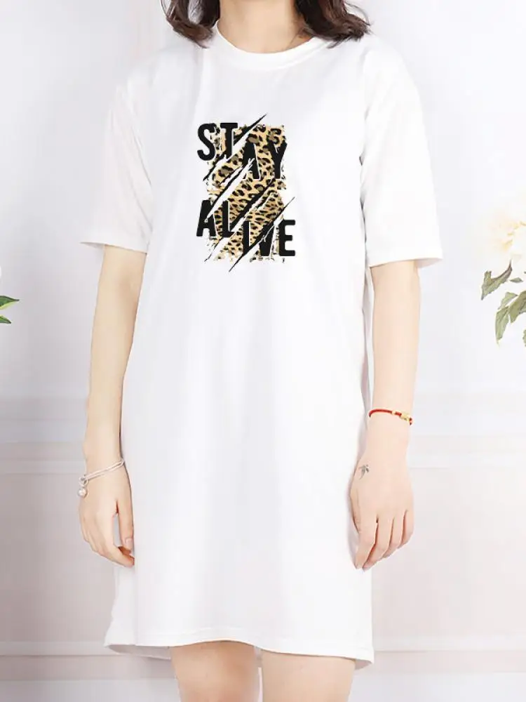 

Tshirt Dresses Casual Women Cartoon Mini Dress Short Sleeve Black Loose Cartoon Harajuku Robes Femme Vestidos Summer 2022 New