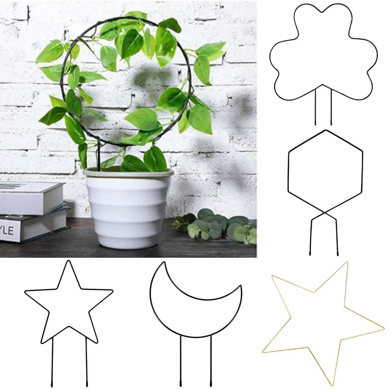 

1pcs Plant Support Iron Multi-shaped Vine Rack DIY Flower Vegetables Art Metal Climbing Holder