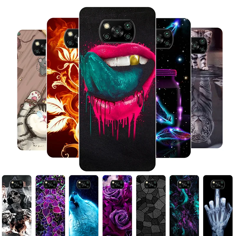 

Phone Case For Xiaomi Poco X3 Pro Case Bumper Soft Silicone Cover For Poco X3 Pro Cool Cartoon Case Capa for Poco X3Pro Funda
