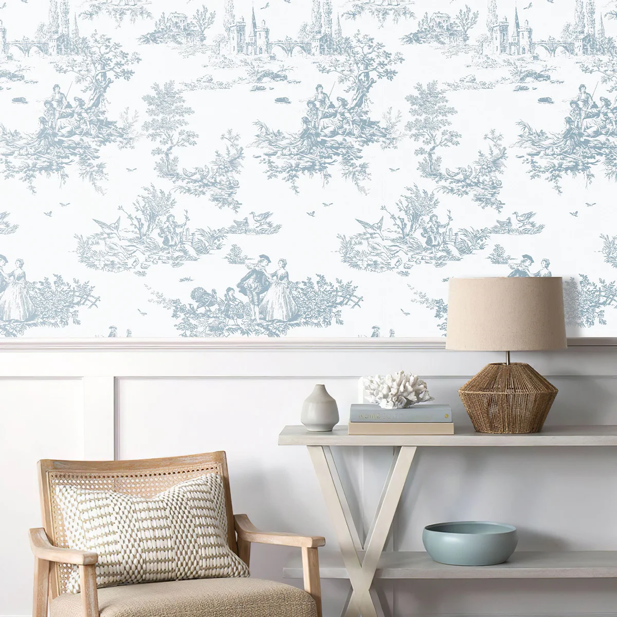 Светло-голубые виниловые самоклеящиеся обои