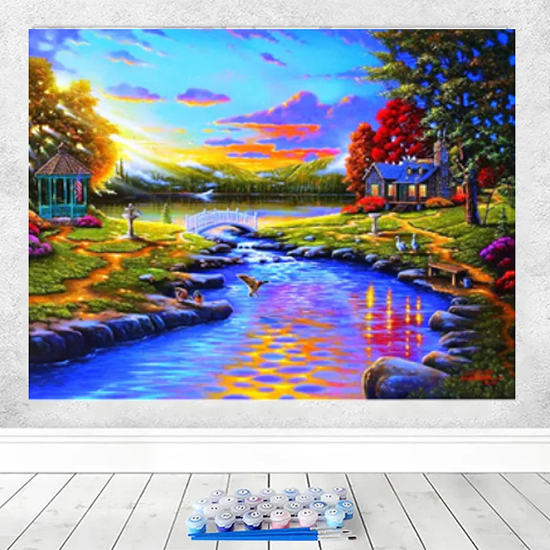 

Набор для рисования по номерам на холсте тихий город, 40 х50