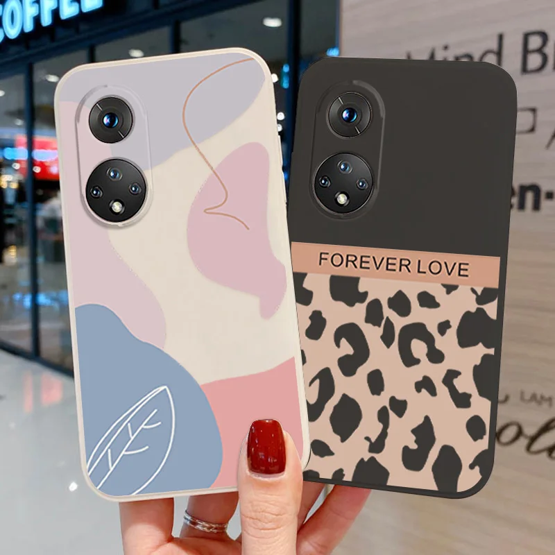 

Honor 50 Case for Huawei P40 Lite P30 P Smart Z Y9 Prime Silicone Funda Honor 50 Pro 20 9X Nova 5T Painted Cover Lens Protection