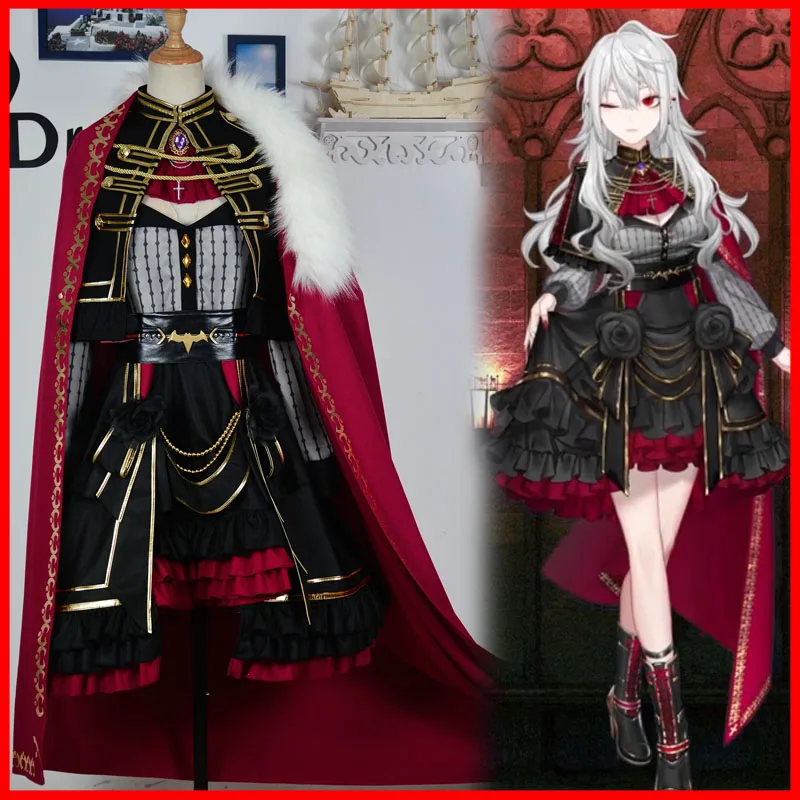 Аниме Косплей Костюм VTuber Kuzuha геймеры сексуальный оборот Sanya Devildom платье Женский