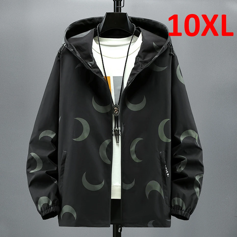 

Мужская осенняя куртка с капюшоном, размеры до 10XL