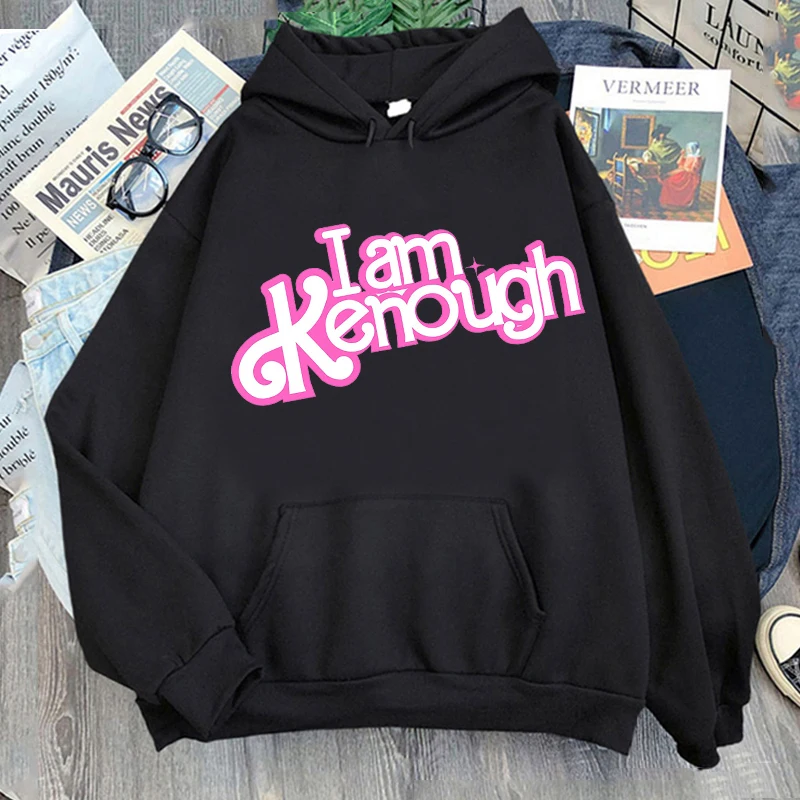

I Am Kenough Hoodie Hot Pink Printed Casual Clothes Man/Woman Pullover Casual Sweatshirts Fashion Hoodie Streetwear Long Sleeve