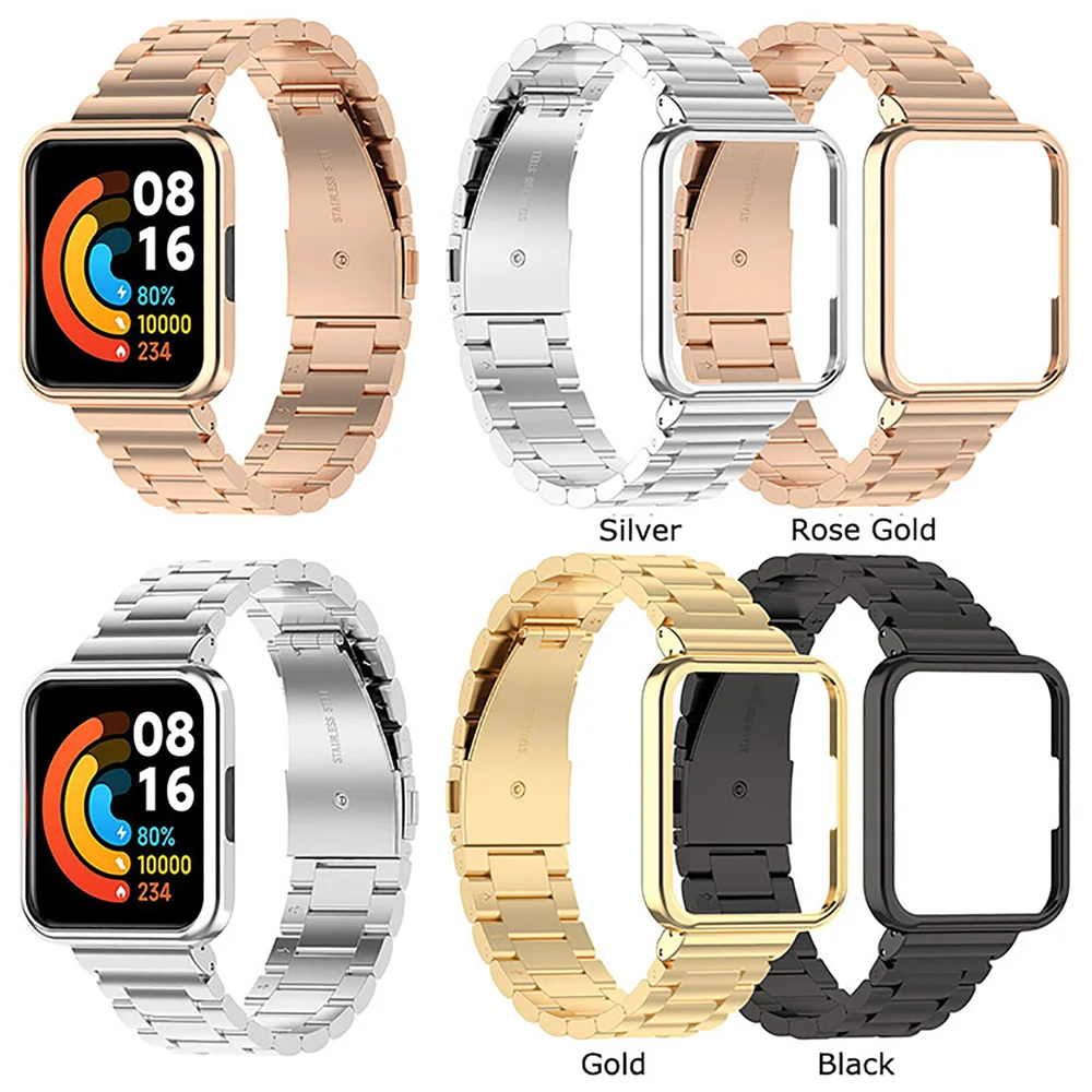 

Stylish Watch Band Three Beads Steel Belt Watch Strap Stainless Steel Replacement Strap for Horloge 2/Watch 2