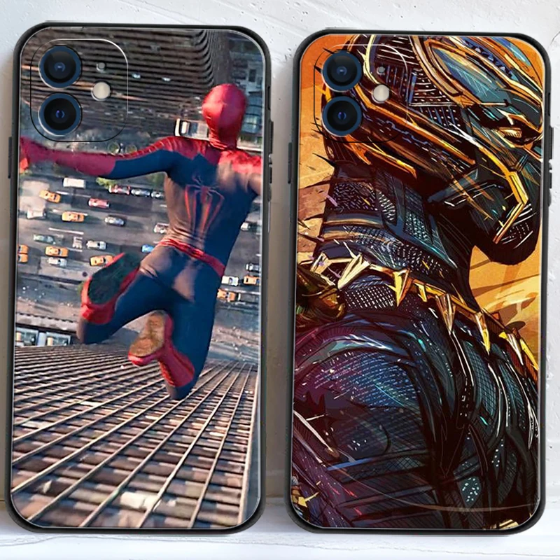 

Marvel Spiderman Phone Cases For iPhone 11 12 Pro MAX 6S 7 8 Plus XS MAX 12 13 Mini X XR SE 2020 Carcasa Back Cover Coque