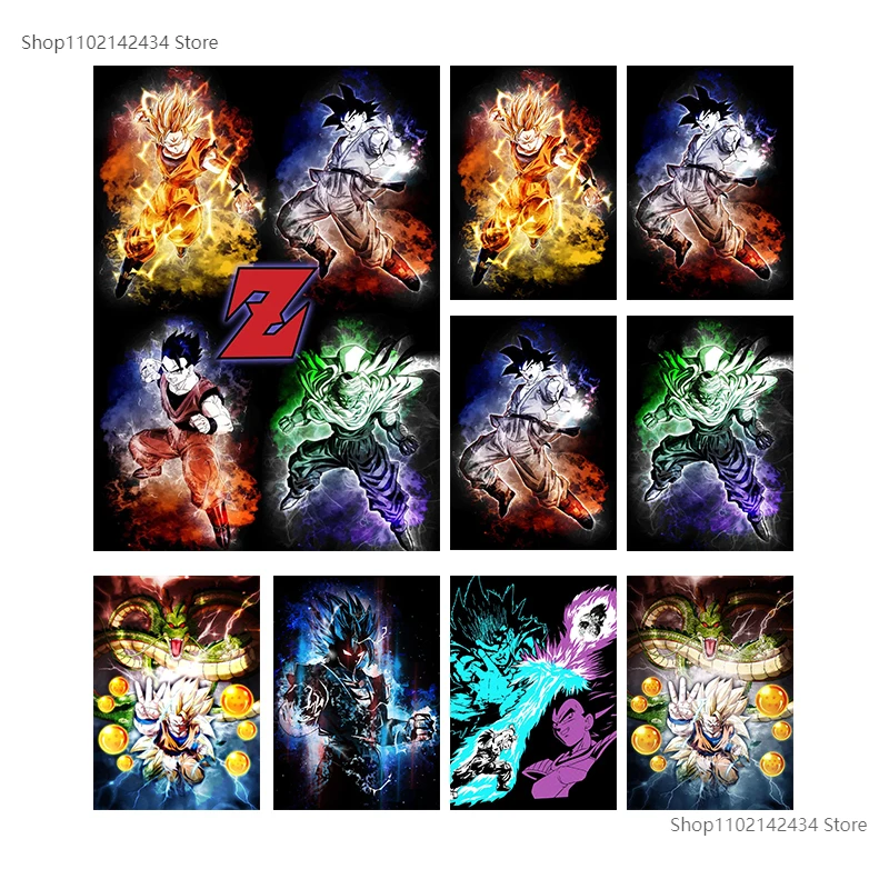 

Japanese Anime Canvas Painting Goku Dragon Ball Vegeta Posters and Prints Wall Art Print Mural Picture Kids Room Home Decor Gift