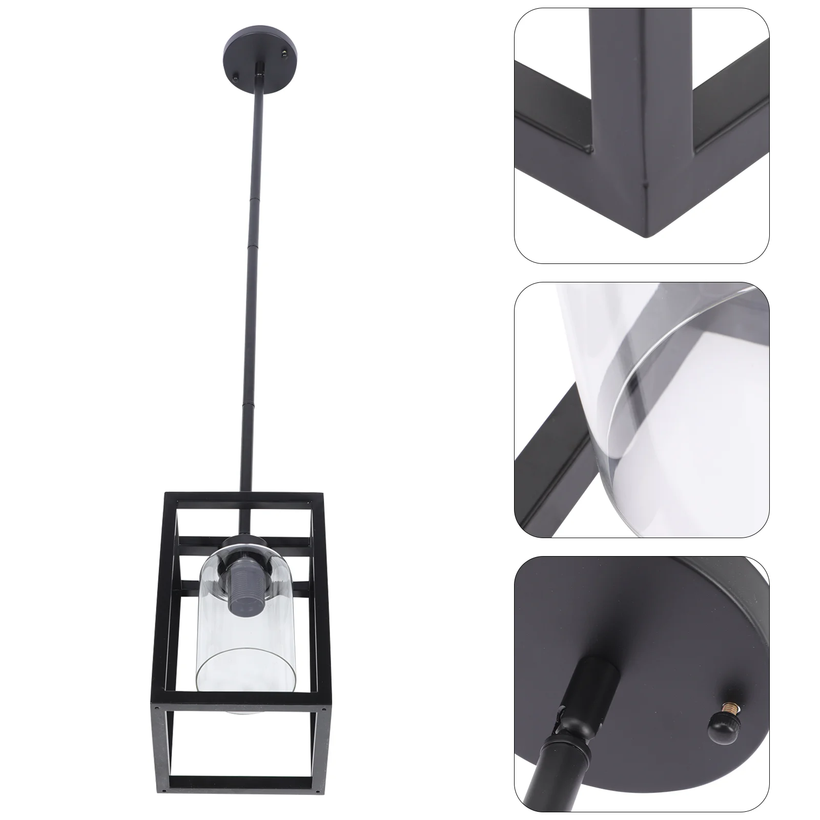 

Подвесной светильник, потолочный стеклянный светильник в стиле индастриал, черная винтажная люстра в клетку, комнатное освещение, светильн...