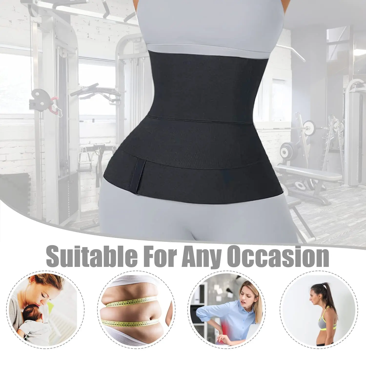 Waist Trainer Belt for Women Waist Bandage Wraps Tummy Sweat Wrap Plus Size Belly Body Shaper Workout Waist Trimmer Belt Daily