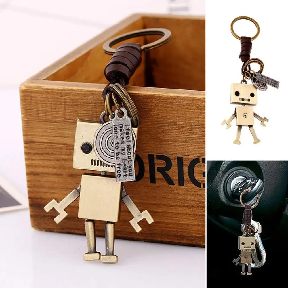 

1pc Cute Alloy Robot Keychain Creative Jewelry Keyrings Car Key Chains Kids For Adults Birthday Present Men Children Access O5M1