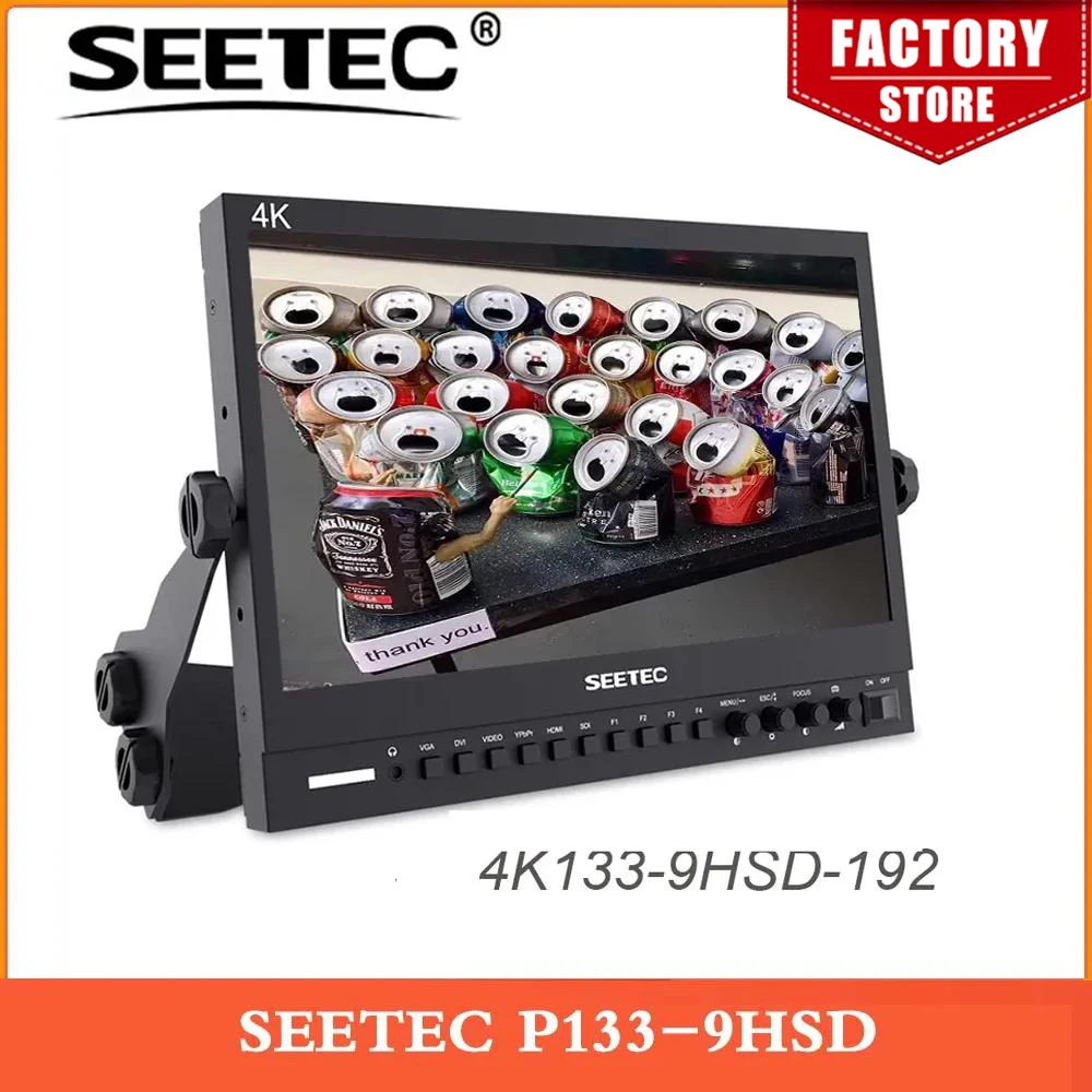 Монитор для трансляций SEETEC P133-9HSD 13,3 дюйма Pro SDI, профессиональный ЖК-монитор для режиссера, монитор для производства в студии, IPS-экран Full HD