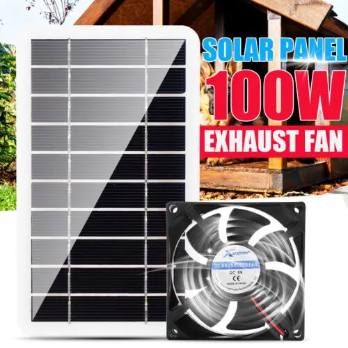 

100W Solar Panel+Exhaust Fan Portable Exhaust Fan for RV Greenhouses