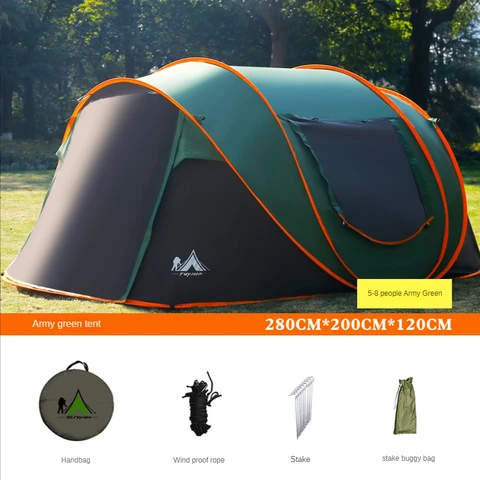 Туристическая палатка 210D на 3-4 человек, портативная Легкая Автоматическая, водонепроницаемая, для походов и путешествий