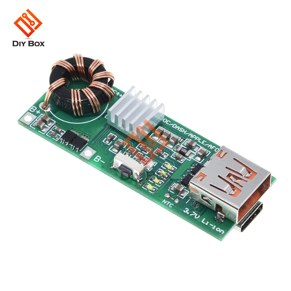 Плата быстрой зарядки QC4.0 QC3.0 PD USB от 3 7 в до 5 В 9 а 18 Вт внешний модуль зарядного