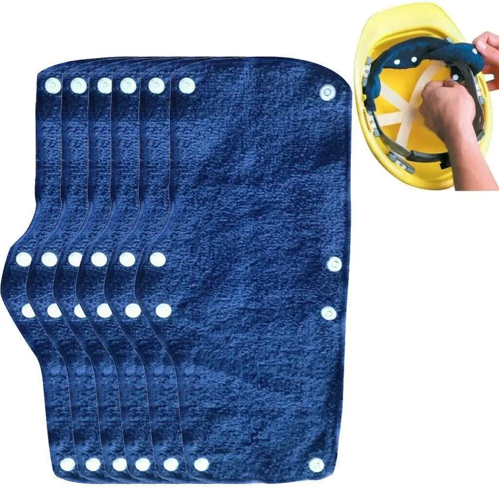 

6Pcs Safety Helmet Lining Pad Soft Cotton Hard Hat Sweat Band Work Place Summer Snap-On Helmet Sweat Band Outdoor Accessories