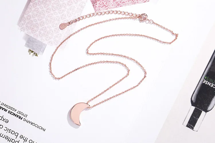 Ожерелье в форме Луны изящное и искусственное розовое золото 14 карат простая