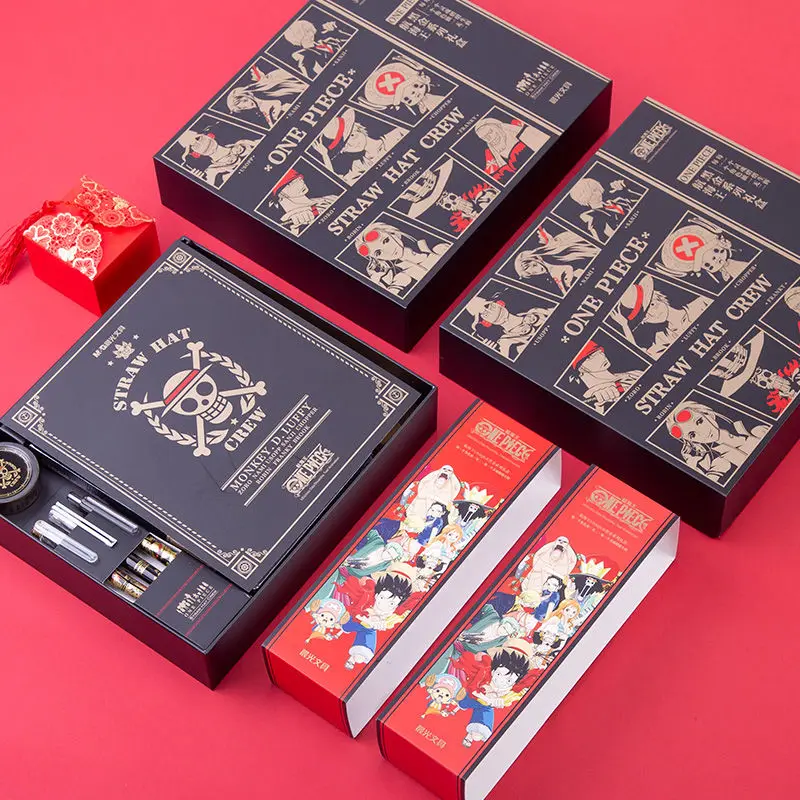 

One Piece Stationery Set Birthday Gift Box Black Gold Limited Edition One Piece Student Prizes Boys Gift