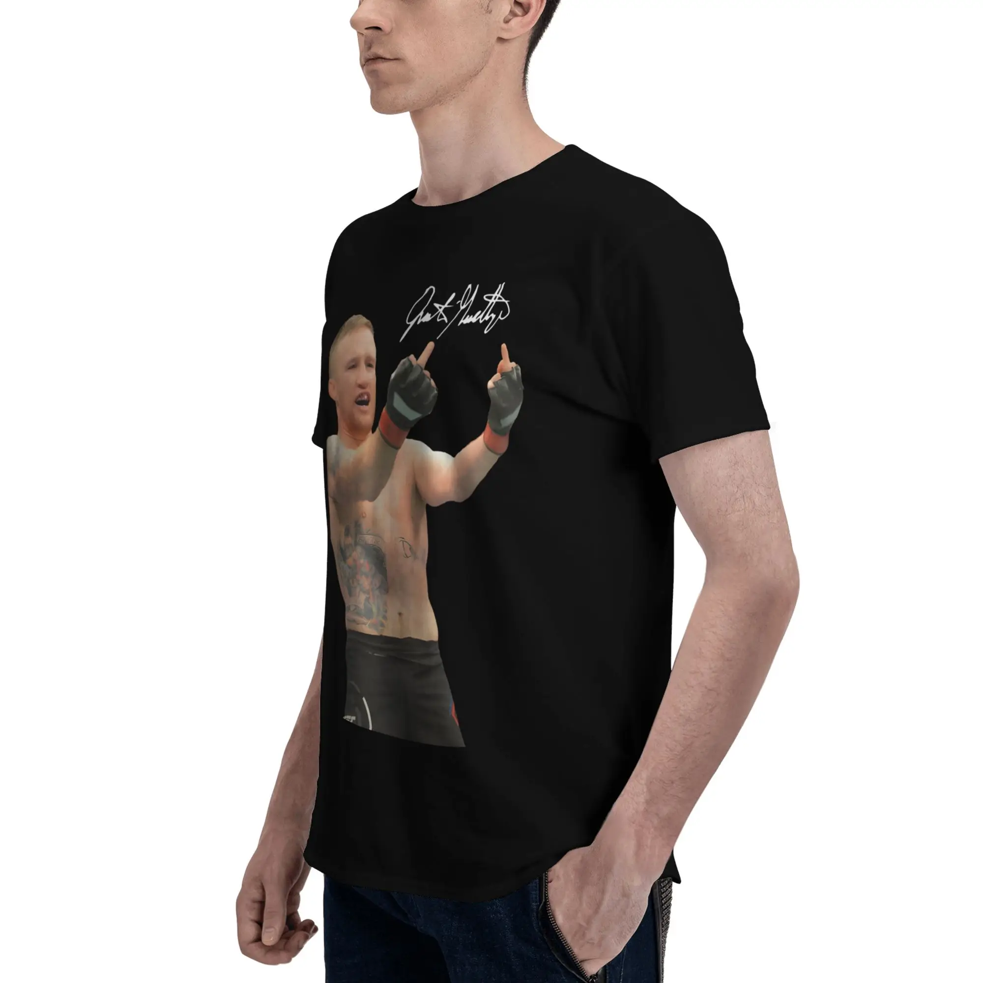 Фото Новое поступление, футболка Justin Gaethje The Highlight для мужчин и женщин, футболки из чистого хлопка, одежда с короткими рукавами №4