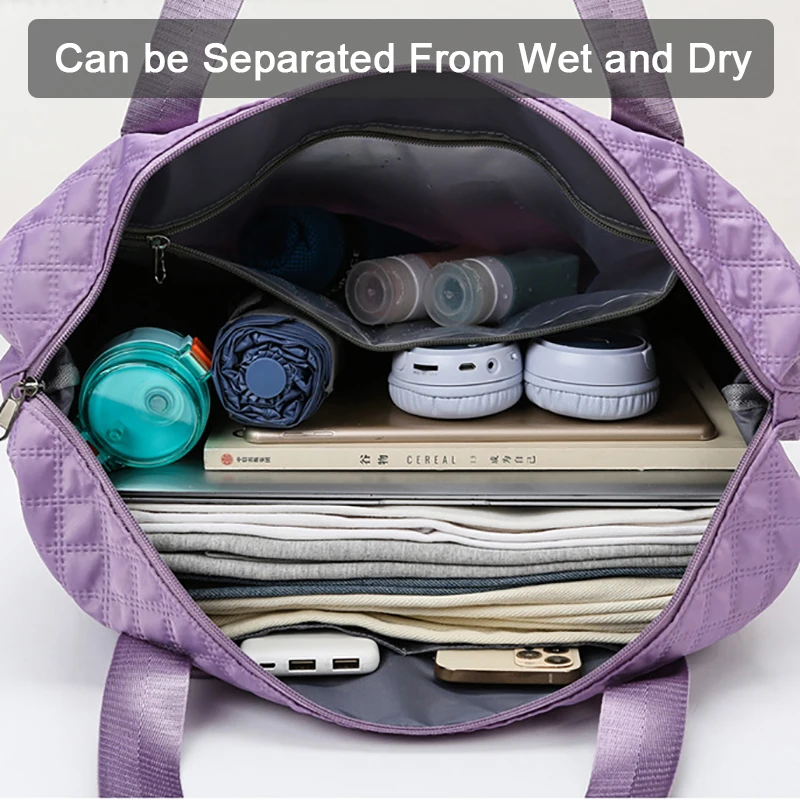 Foldable Travel Bag Wet-Dry Separation Waterproof Handbag Large Capacity Lingge Tote Bag WomenGym Yoga Shoulder Bags organizers