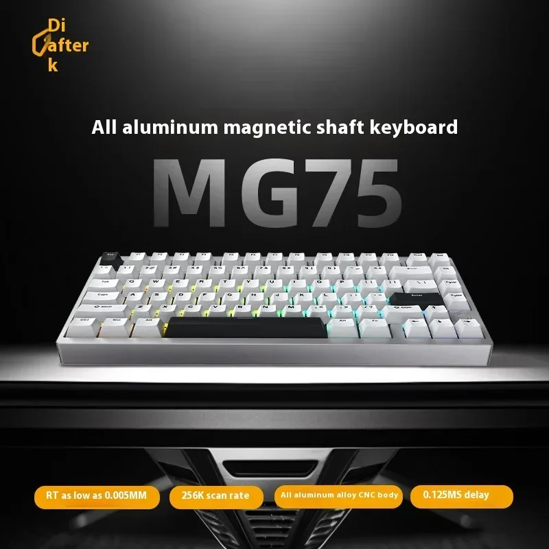 Фото IROK MG75 Pro MG75 Max Алюминиевый магнитный игровой компьютер Механическая клавиатура 75% Быстрый триггер 8K RGB Горячая замена Gamer Keeyboard №3