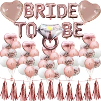 rose gold team bride to be foil balloon decor bridal shower engagement hen party wedding decorations bachelorette party supplies