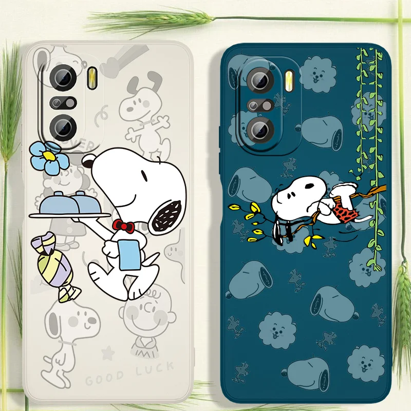 

Super nice Snoopy For Xiaomi Redmi K50 K40 10X 10 9T 9AT 9A 9C 9 8A 8 7 6A 5A Gaming Pro Liquid Rope Cover Funda Phone Case Capa