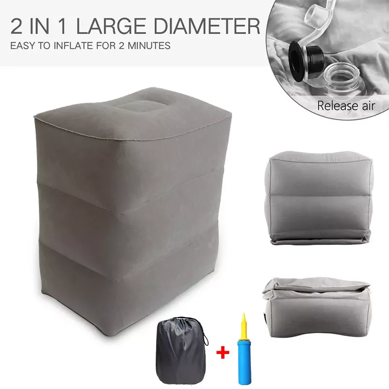 

Sleeping Footrest Pillow PVC Leg Resting Inflatable Travel Foot Rest Pillow Portable Plane Train Kids Bed Foot Rest Pad