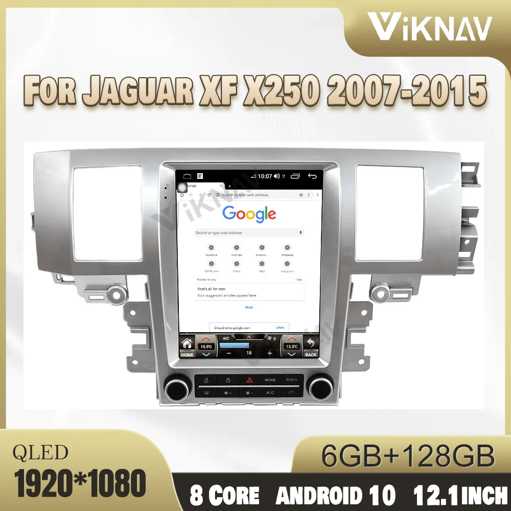 

6 + 128 ГБ 12,1 дюймов Carplay радио для Jaguar XF X250 2007-2015 Android 10 навигация GPS задний вид DVD мультимедиа