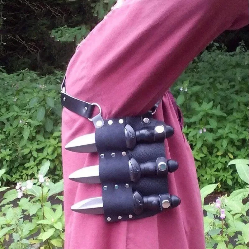 

Medieval Underarm Throwing Knife Holster Sheath Ninja Hidden Kunai Scabbard Case Tactical Combat Hunting Cover Steampunk Props