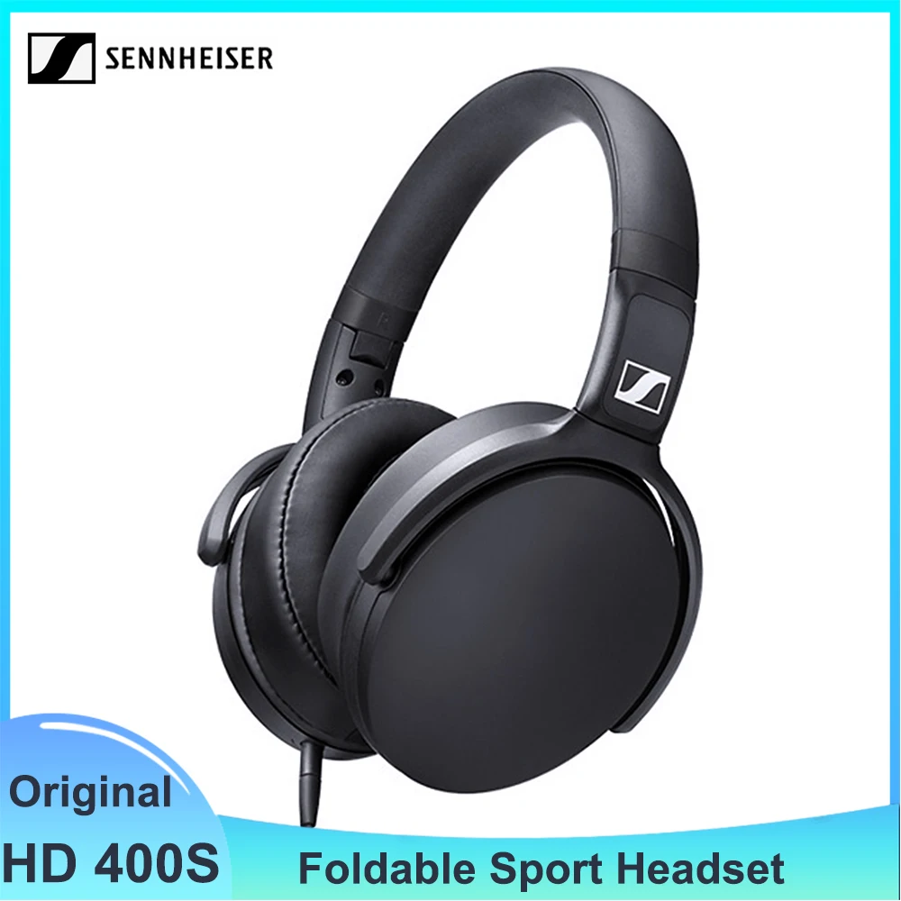 

100% Original Sennheiser HD 400S Closed Back Over-Ear Headphones Noise Reduction Earphones Stereo Foldable Wired Sport Headsets