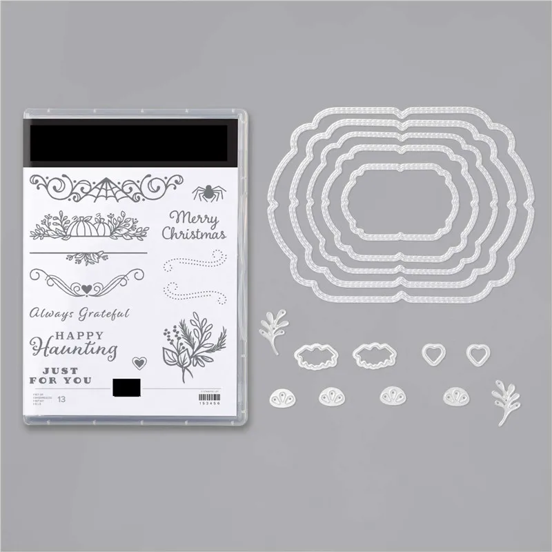 

2022 Newest Merry Christmas Metal Cutting Dies And Clear Stamps For Scrapbooking DIY Decorative Clear Handcraft Embossing