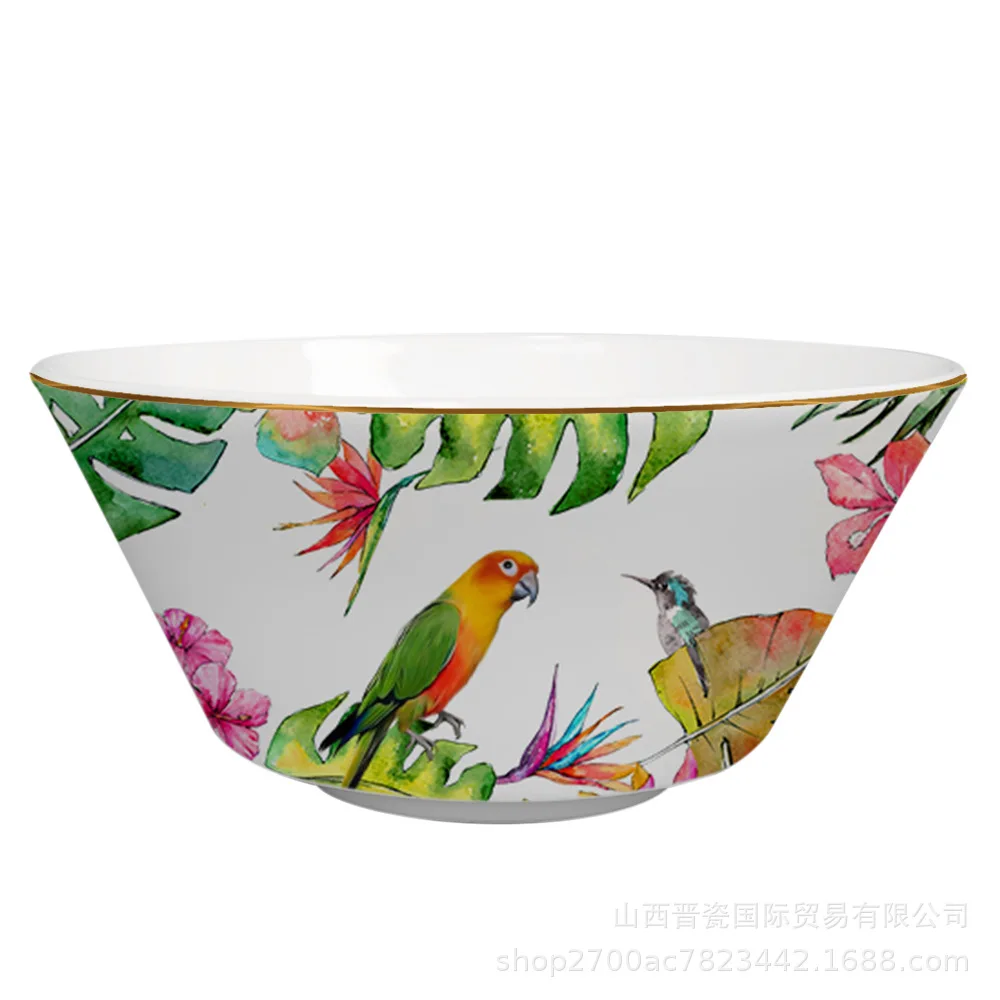 

New parrot bone china tableware pastoral Phnom Penh rice bowl noodles bowl salad bowl cereal bowl