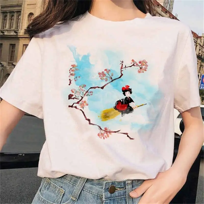 

My Neighbor Totoro Spirit Leaving Female T-shirt Hayao Miyazaki Harajuku Cartoon Studio Ghibli Femme Women Japanese Anime Tee