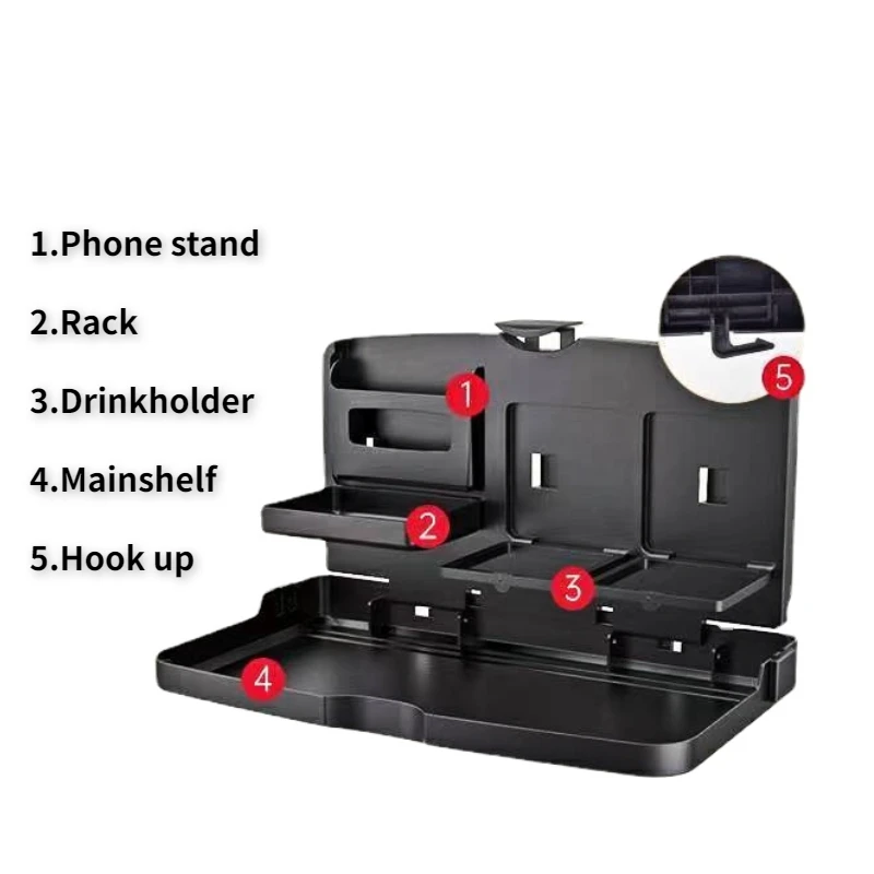 

Universal Folding Car Bracket for Food Drink Phone Holder Tray Auto Back Rear Seat Table Dinner Plate Accessories Black