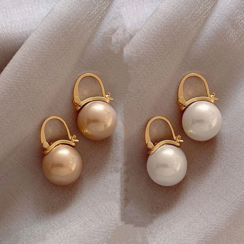 

Korean Cute Pearl Drop Earrings for Women Luxury Gold Color U Shape Dangle Wedding Earrings Statement Fashion Jewelry 2023 New