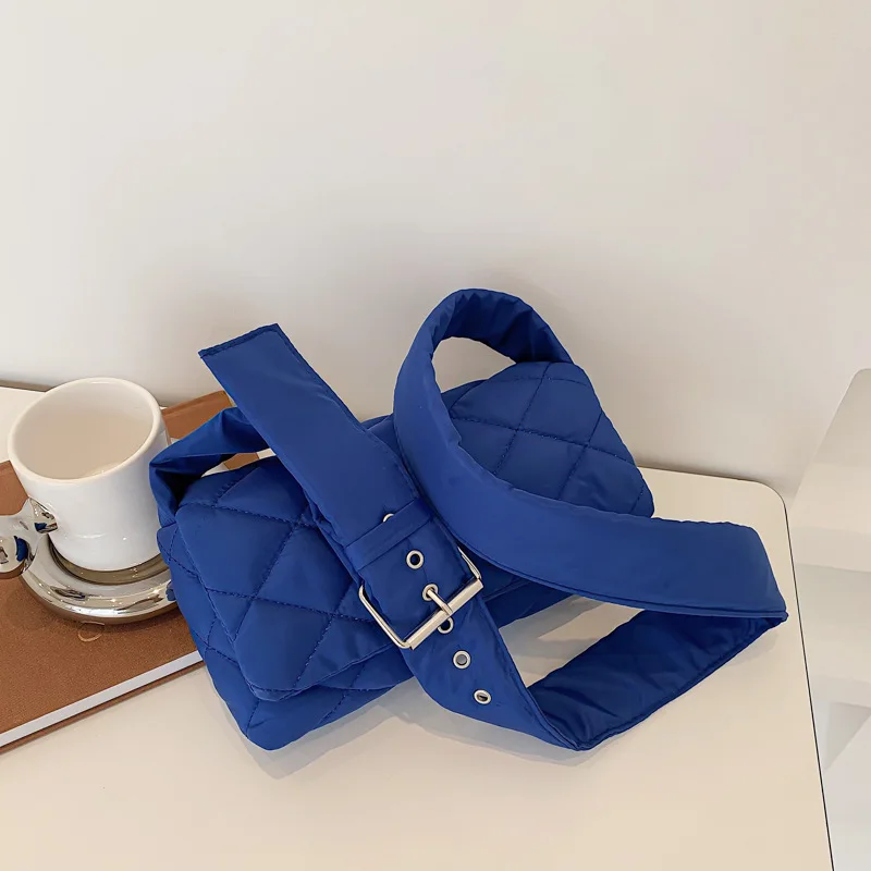 Rhombus Casual Pouch Women's Fashion Embroidery Thread Large Capacity Shoulder Bag Messenger Bag