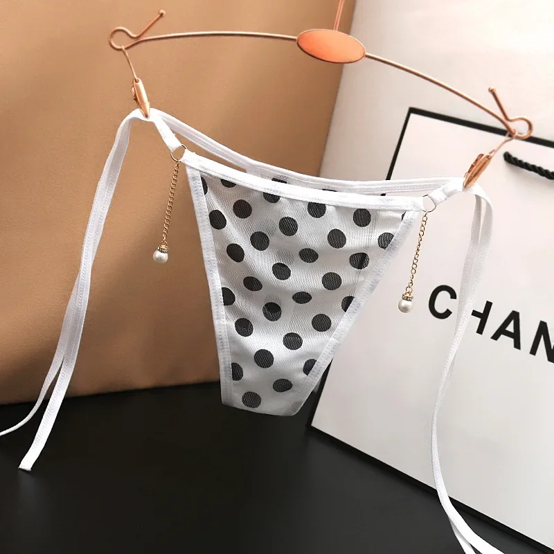 Сексуальные прозрачные женские трусики на шнуровке с низкой талией и кружевной