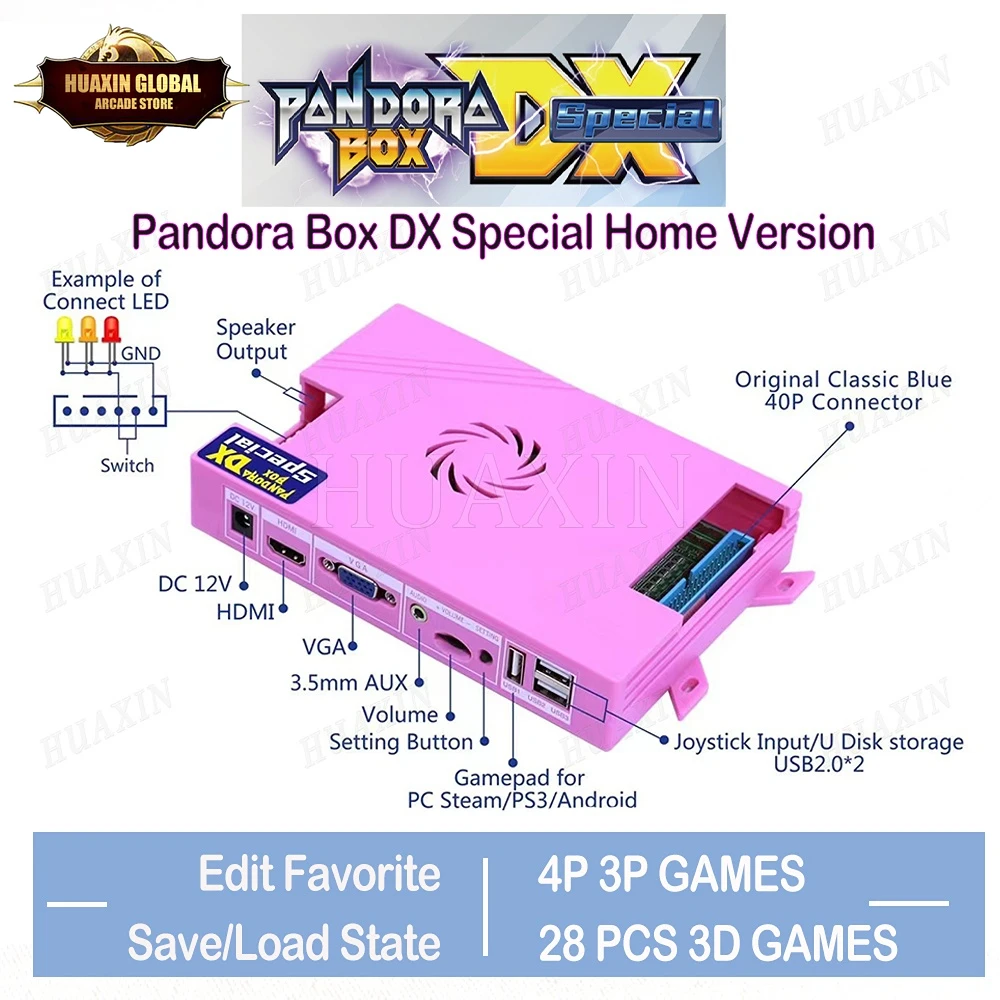 2022 Pandora Box DX специальная версия 5000 в 1 аркадная плата jamma vga cga HD crt может добавить FBA