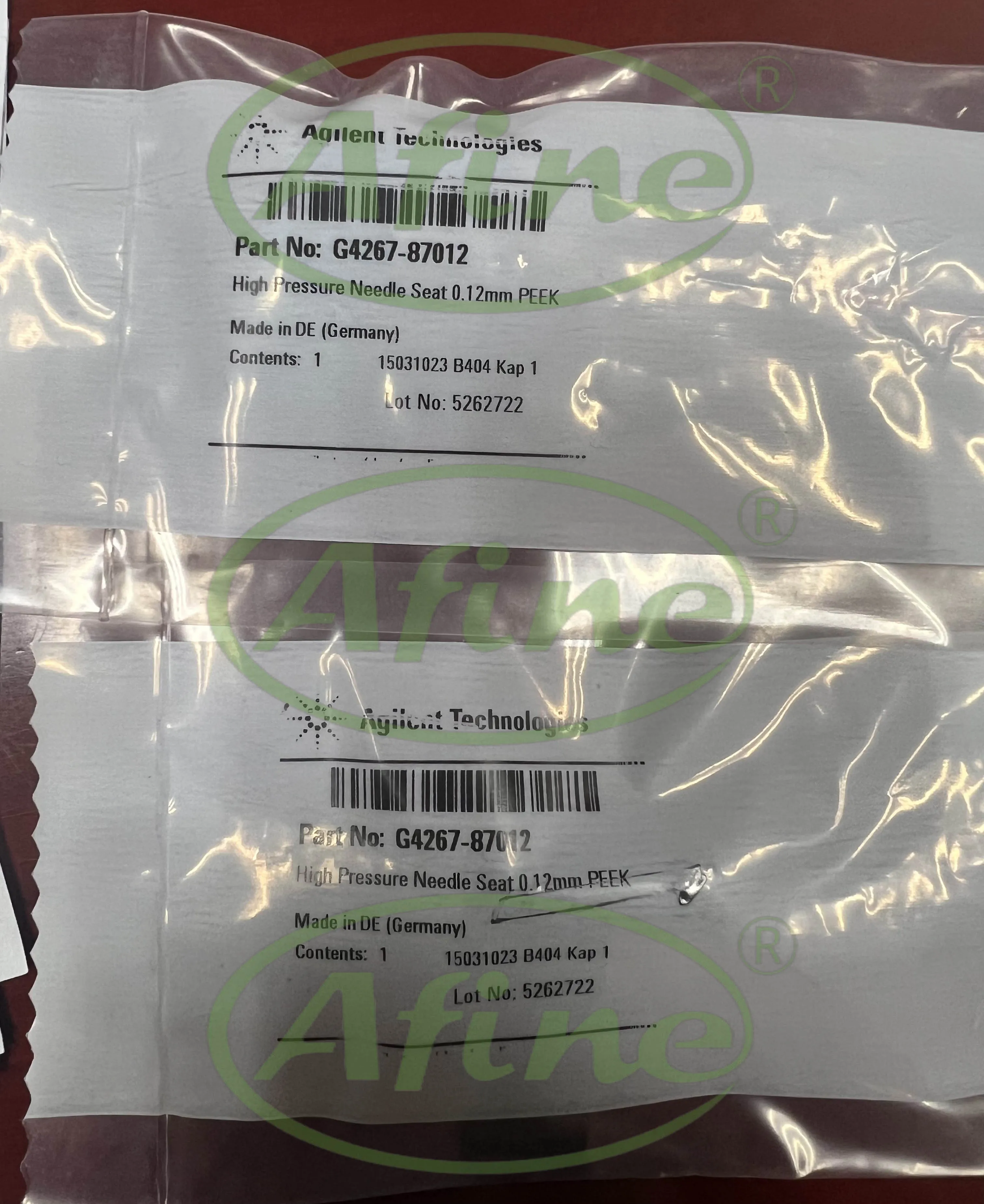 Игольчатый игольчатый гнездо AFINE Agilent G4267-87012 PEEK капиллярный внутренний диаметр 0 12