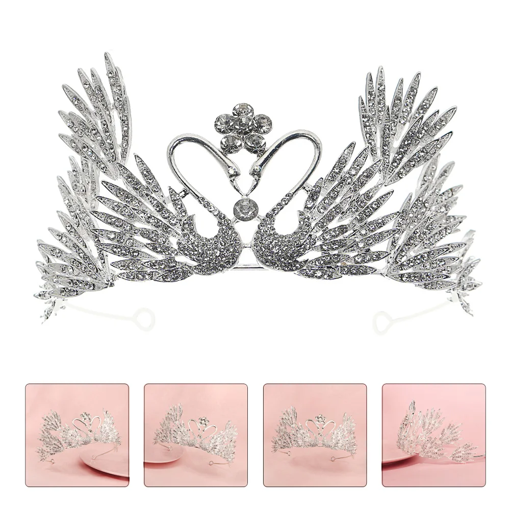 

Тиара корона для женщин Тиара короны Лебедь свадебный головной убор свадебный ободок головные уборы