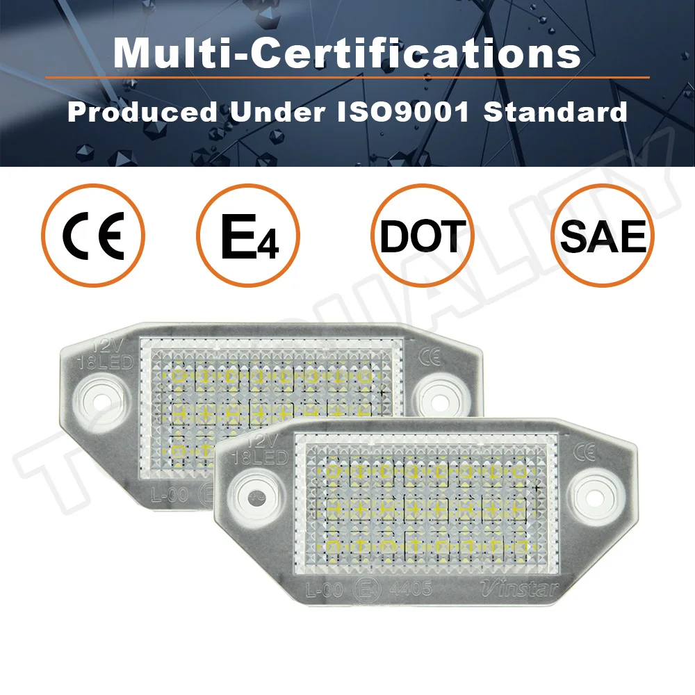 2 шт. 12 В автомобильные светодиодные фонари номерного знака для Ford Mondeo MK3 4/5 дверей