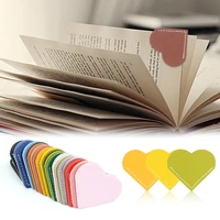 creative pu leather love book page clip mini business student library portable gift heart bookmark