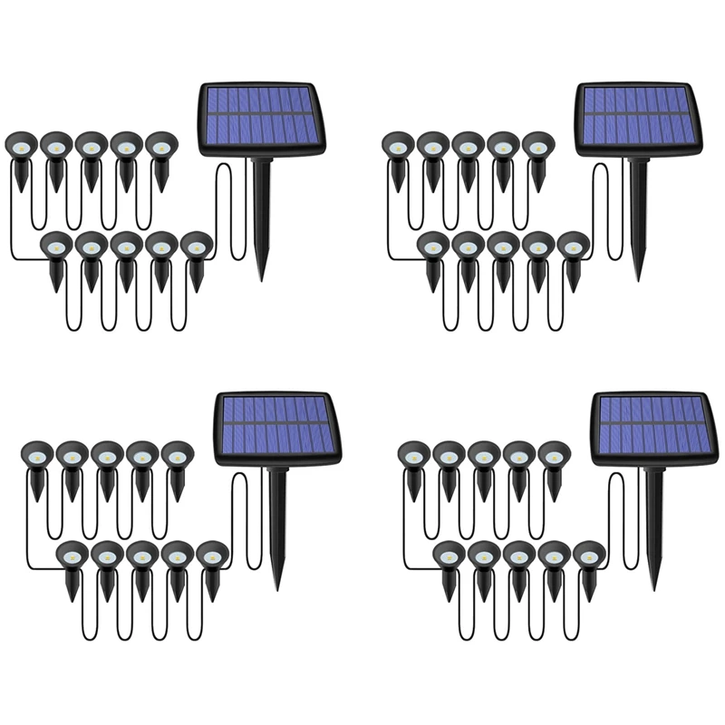 

4X 10 In 1 Solar Lights Outdoors Waterproof Solar Lawn Light Solar Power Light For Garden Path Pool Decoration