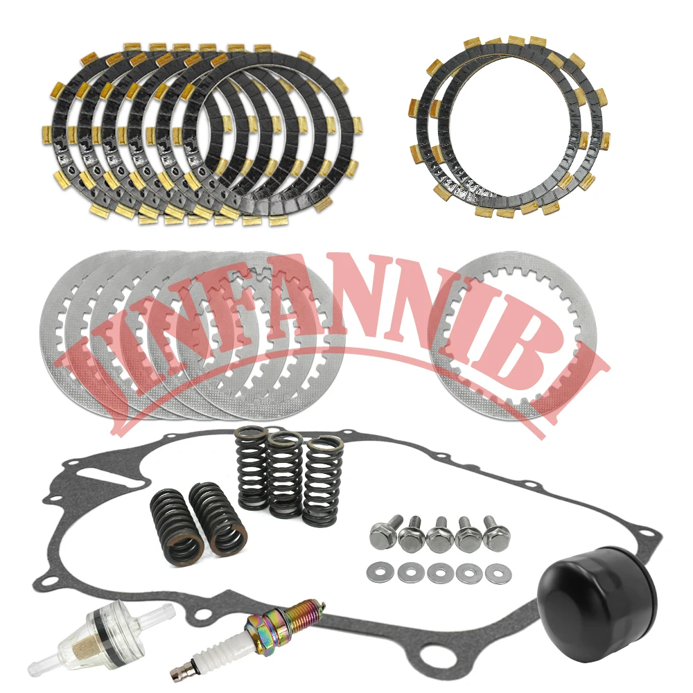 Комплект фрикционных стальных дисков сцепления и прокладка крышки для Yamaha Raptor 660R