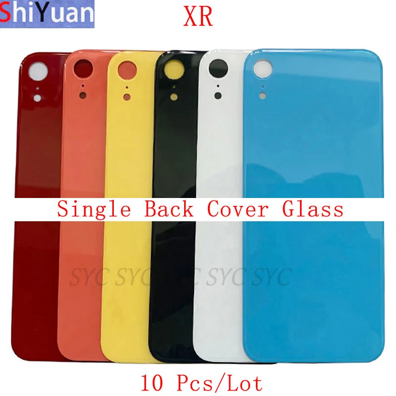 

Крышка батарейного отверстия с большим отверстием для камеры, Корпус задней двери для iP XR, стеклянная пластина, задняя крышка с логотипом, запасные части, 10 шт./партия