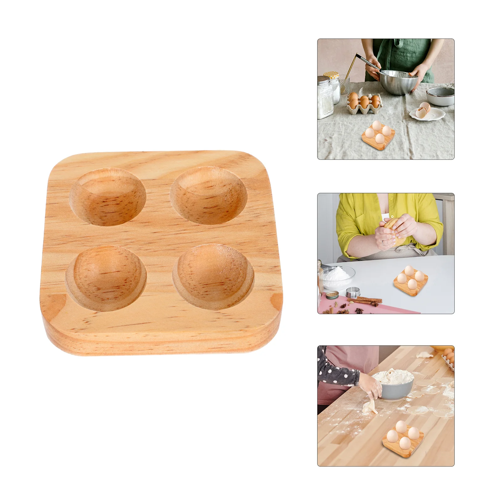 

Wooden Egg Tray Storage Refrigerator Mini Protective Holder Desktop Containers Safe Household Carton Holding