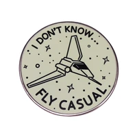 flying a spaceship without a purpose television brooches badge for bag lapel pin buckle jewelry gift for friends