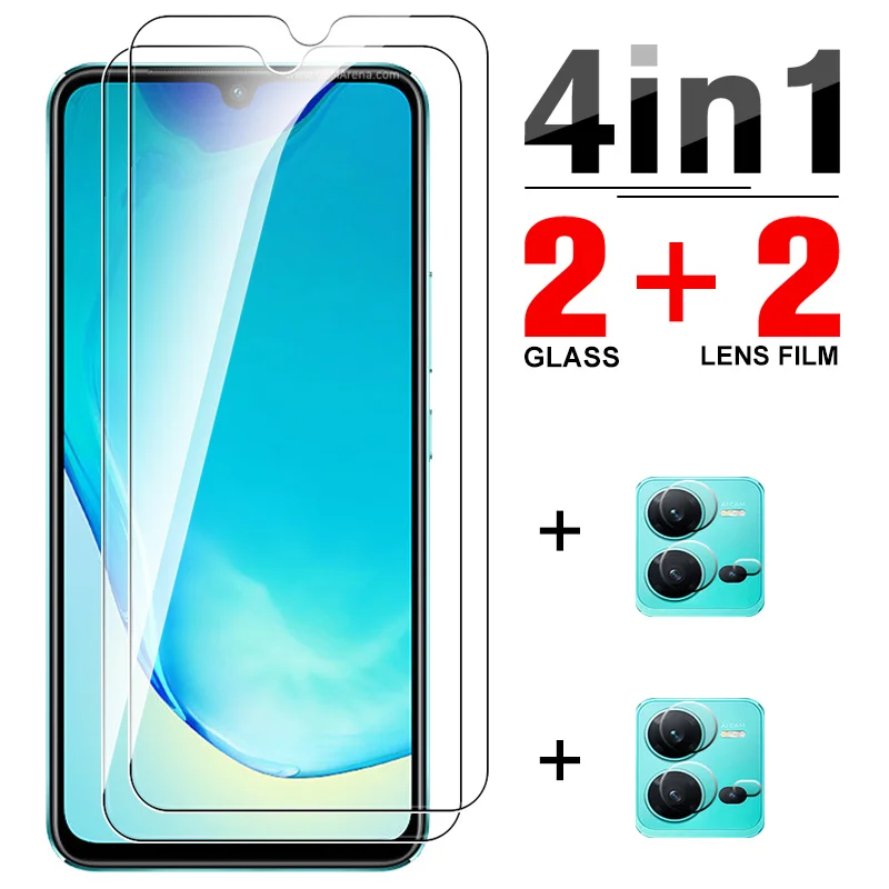 

Закаленное стекло 4 в 1 для Vivo V25 5G Full Cover HD, Защита экрана для Vivo V 25E 25 E V25E 4G VivoV25, пленка для объектива камеры 6,44 дюйма
