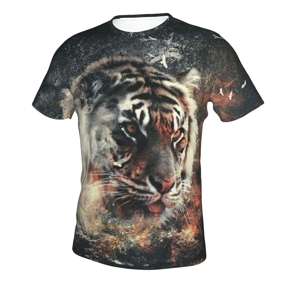

Men Women's Anime 3D 3D Printed T Shirt for Men Tiger Cat Polyester Tops Leisure Short Sleeve Tee Shirt Summer T-Shirt